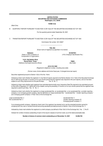 Miniature TSS, Inc. 10-Q Rapport trimestriel 2021 