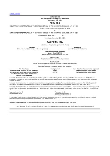 Thumbnail AvePoint 10-Q Quarterly Report FY2021 