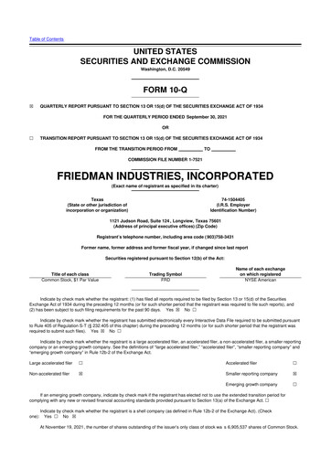 Vorschaubild Friedman Industries 10-Q Quartalsbericht 2022 