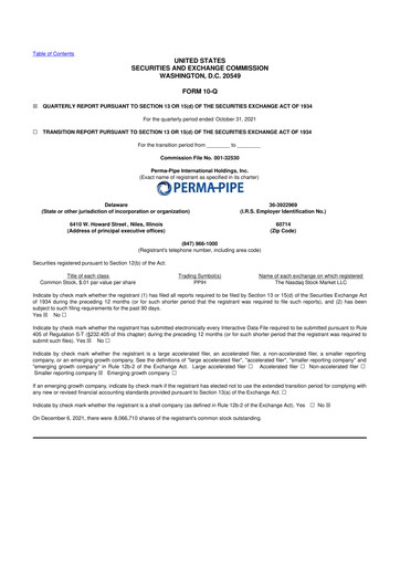 Thumbnail Perma-Pipe International 10-Q Quarterly Report FY2021 