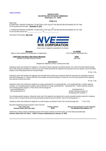 Thumbnail NVE Corporation
 10-Q Quarterly Report FY2022 
