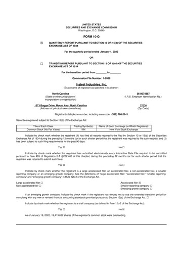 Thumbnail Insteel Industries 10-Q Quarterly Report FY2022 