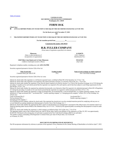 Thumbnail H.B. Fuller
 10-K Annual Report 2021