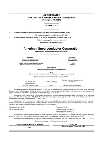 Vorschaubild American Superconductor Corporation 10-Q Quartalsbericht 2022 