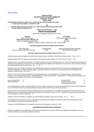 Thumbnail Dana Incorporated 10-K Annual Report 2021