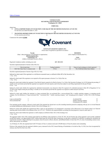 Thumbnail Covenant Logistics
 10-K Annual Report 2021