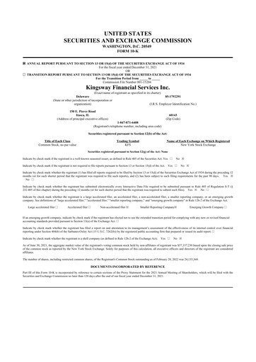 Thumbnail Kingsway Financial Services 10-K Annual Report 2021