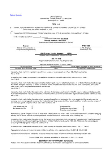 Thumbnail NRC Health
 10-K Annual Report 2021