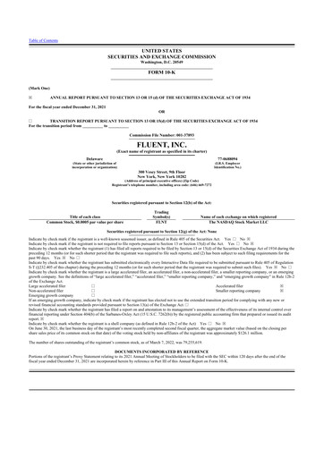 Vorschaubild Fluent 10-K Jahresbericht 2021