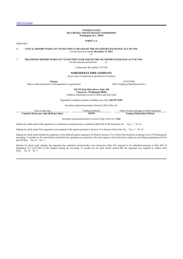 Thumbnail Northwest Pipe Company
 10-K Annual Report 2021