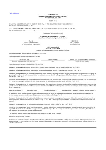 Thumbnail Superior Group of Companies 10-K Annual Report 2021