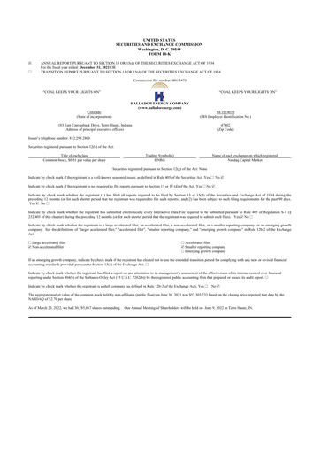 Thumbnail Hallador Energy Company
 10-K Annual Report 2021