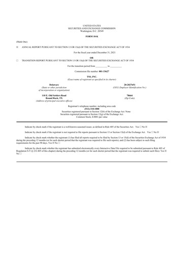 Thumbnail TSS, Inc. 10-K Annual Report 2021