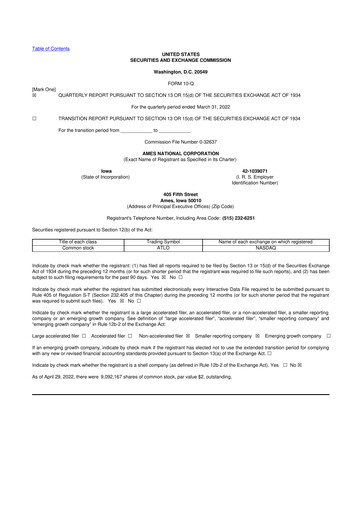 Thumbnail Ames National Corp. 10-Q Quarterly Report FY2022 