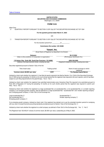 Thumbnail Vaxart 10-Q Quarterly Report FY2022 