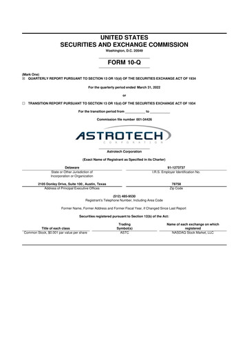 Miniature Astrotech 10-Q Rapport trimestriel 2022 