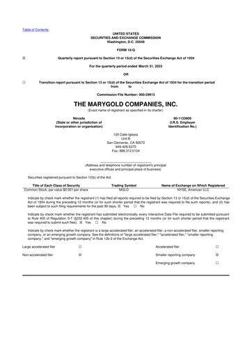 Thumbnail the Marygold Companies 10-Q Quarterly Report FY2022 