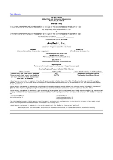 Thumbnail AvePoint 10-Q Quarterly Report FY2022 