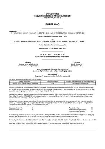 Thumbnail Quicklogic 10-Q Quarterly Report FY2022 
