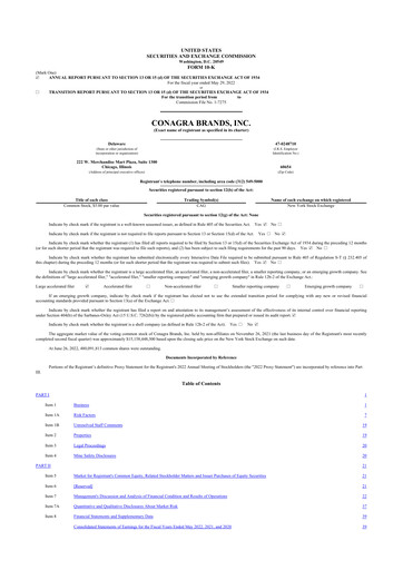 Thumbnail Conagra Brands
 10-K Annual Report 2022