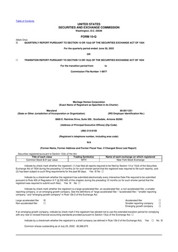Thumbnail Meritage Homes 10-Q Quarterly Report FY2022 