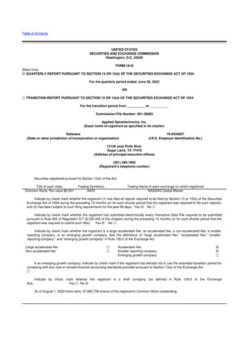 Thumbnail Applied Optoelectronics 10-Q Quarterly Report FY2022 