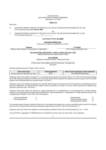 Miniature Nathan's Famous 10-Q Rapport trimestriel 2023 