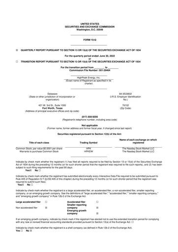 Vorschaubild HighPeak Energy 10-Q Quartalsbericht 2022 