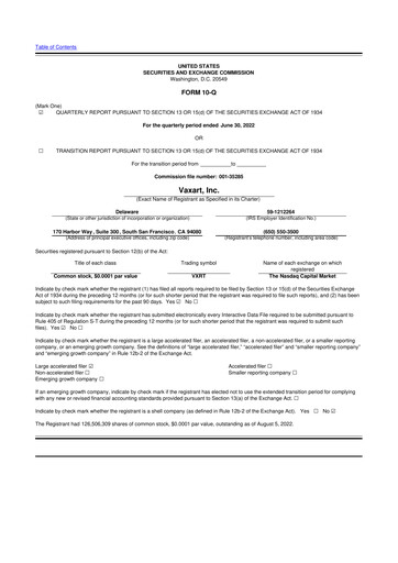 Thumbnail Vaxart 10-Q Quarterly Report FY2022 