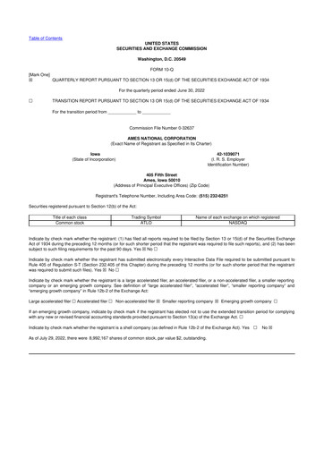 Thumbnail Ames National Corp. 10-Q Quarterly Report FY2022 