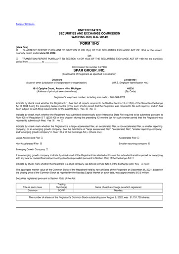 Thumbnail SPAR Group 10-Q Quarterly Report FY2022 