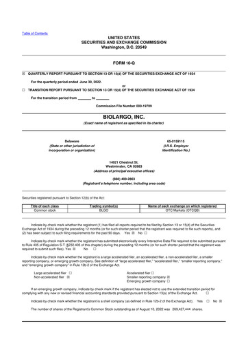 Thumbnail BioLargo 10-Q Quarterly Report FY2022 