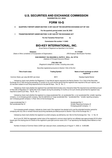 Thumbnail BIO-key International
 10-Q Quarterly Report FY2022 