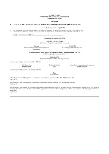 Thumbnail Uranium Energy
 10-K Annual Report 2022
