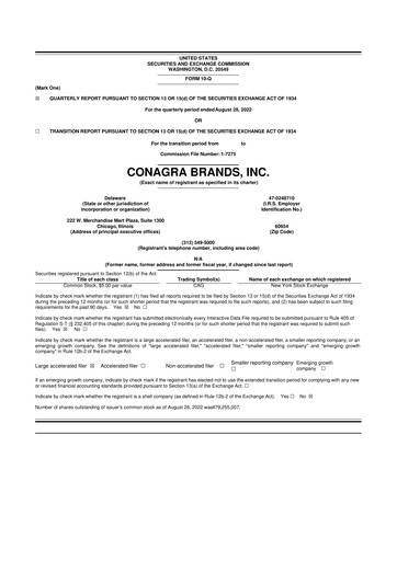 Thumbnail Conagra Brands
 10-Q Quarterly Report FY2023 