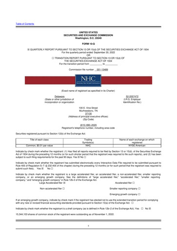 Thumbnail National Healthcare
 10-Q Quarterly Report FY2022 