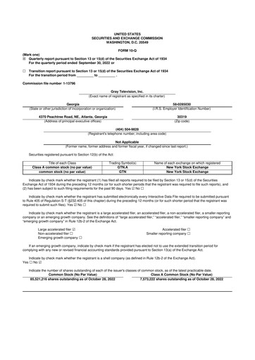 Miniature Gray Media
 10-Q Rapport trimestriel 2022 