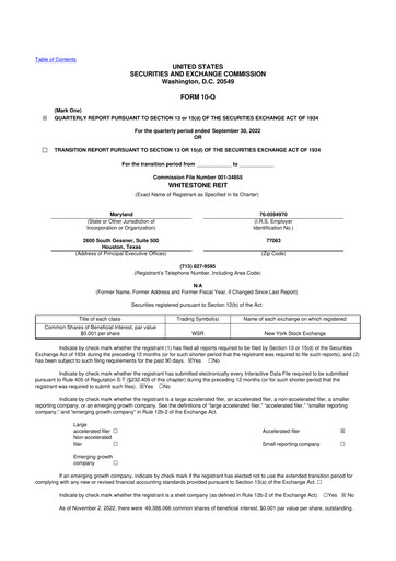 Thumbnail Whitestone REIT 10-Q Quarterly Report FY2022 
