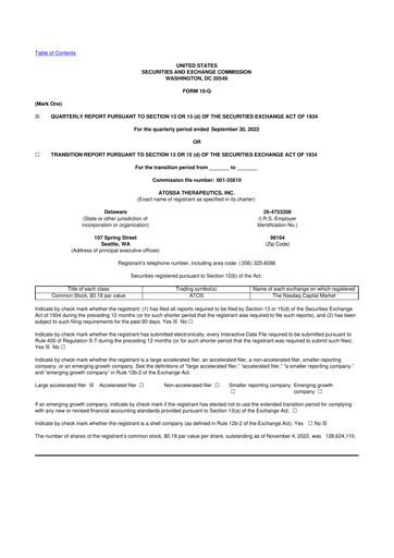 Thumbnail Atossa Therapeutics 10-Q Quarterly Report FY2022 