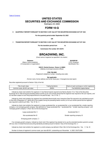 Thumbnail Broadwind 10-Q Quarterly Report FY 