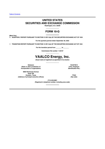 Thumbnail Vaalco Energy
 10-Q Quarterly Report FY2022 
