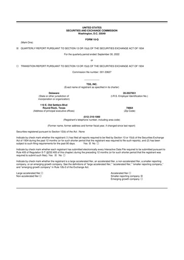Miniature TSS, Inc. 10-Q Rapport trimestriel 2022 
