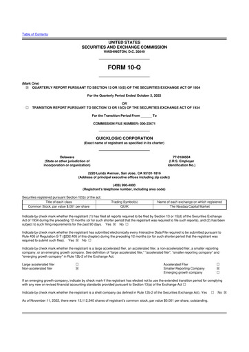 Thumbnail Quicklogic 10-Q Quarterly Report FY2022 
