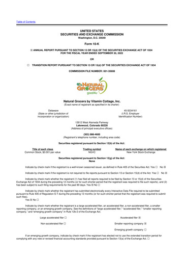 Thumbnail Natural Grocers by Vitamin Cottage 10-K Annual Report 2022