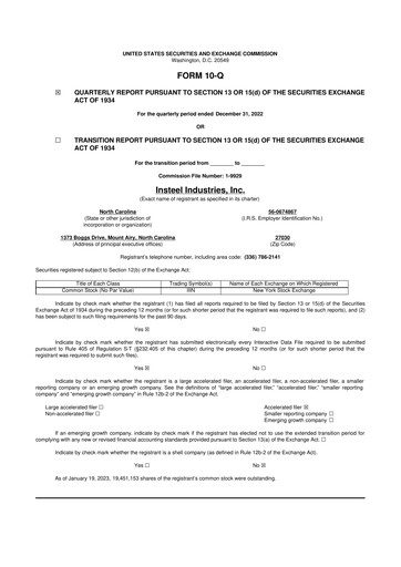 Thumbnail Insteel Industries 10-Q Quarterly Report FY2023 