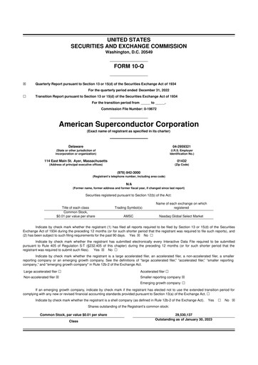 Vorschaubild American Superconductor Corporation 10-Q Quartalsbericht 2022 