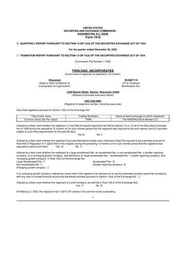 Thumbnail Twin Disc
 10-Q Quarterly Report FY2023 