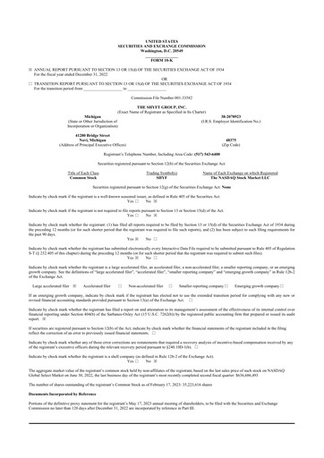 Thumbnail The Shyft Group 10-K Annual Report 2022