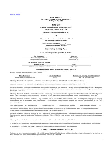 Thumbnail Expro Group 10-K Annual Report 2022