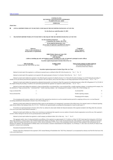 Thumbnail Puma Biotechnology 10-K Annual Report 2022